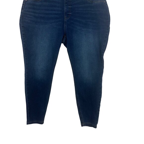 Terra & Sky Womens Plus Size 2X (20W-22W) Dark Wash Stretch Pull On Denim Jeans - Picture 11 of 11